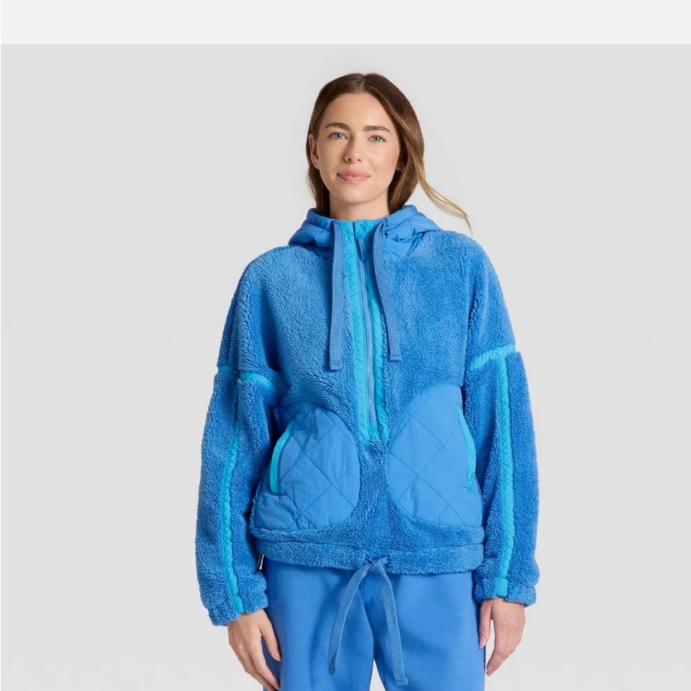 JoyLab Vibrant Blue 1/2 Zip Fleece Jacket